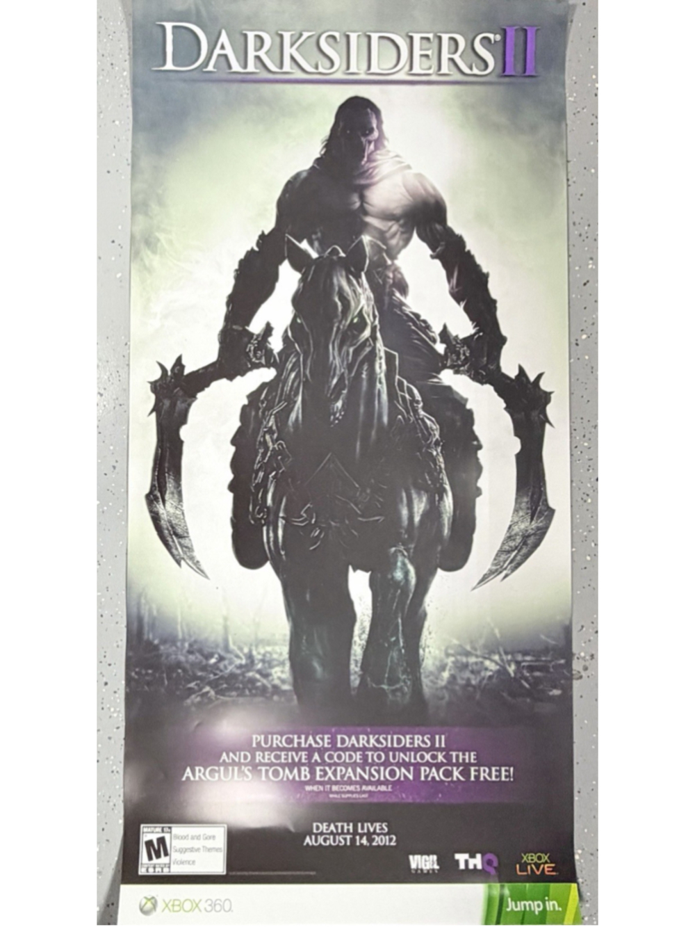 Darksiders II Xbox 360 Promo Poster 28x58 Death Argul’s Tomb THQ Vigil